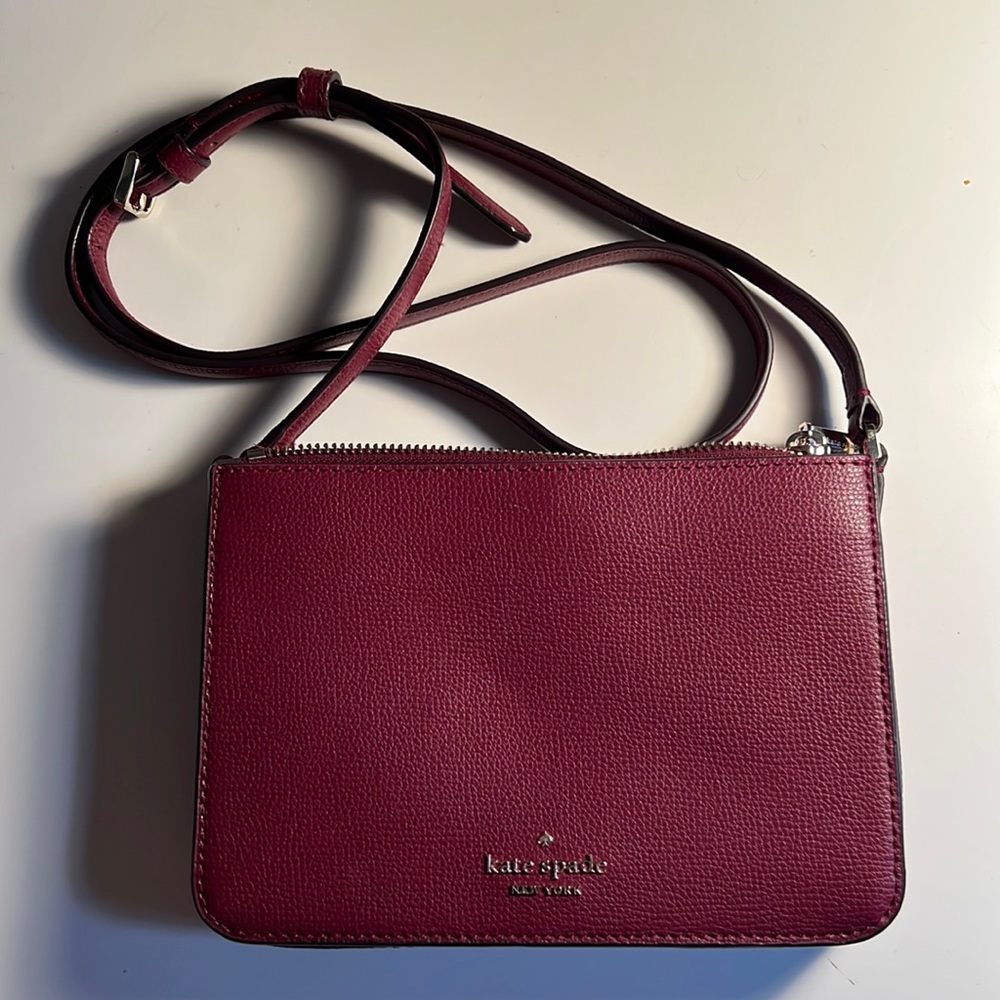 NEW kate spade Deep Berry Crossbody Wallet on Chain Style Purse